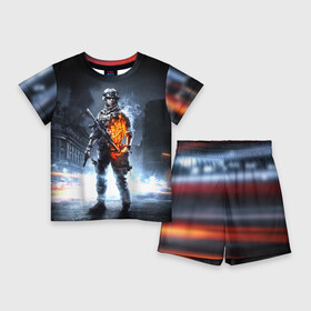 Детский костюм с шортами 3D с принтом Battlefield ,  |  | Тематика изображения на принте: 3 | battlefield | батла | игра