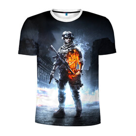 Мужская футболка 3D спортивная с принтом Battlefield , 100% полиэстер с улучшенными характеристиками | приталенный силуэт, круглая горловина, широкие плечи, сужается к линии бедра | Тематика изображения на принте: 3 | battlefield | батла | игра