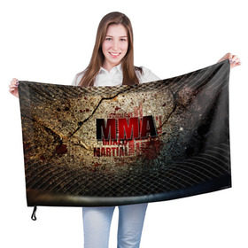 Флаг 3D с принтом MMA , 100% полиэстер | плотность ткани — 95 г/м2, размер — 67 х 109 см. Принт наносится с одной стороны | judo | mma | ufc | борьба | единоборства