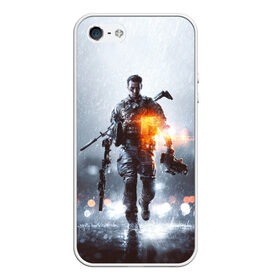 Чехол для iPhone 5/5S матовый с принтом Battlefield , Силикон | Область печати: задняя сторона чехла, без боковых панелей | battlefield | батла | боец | воин | игра | солдат