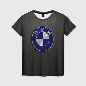 Женская футболка 3D с принтом bmw , 100% полиэфир ( синтетическое хлопкоподобное полотно) | прямой крой, круглый вырез горловины, длина до линии бедер | bmw | бмв | лого | логотип
