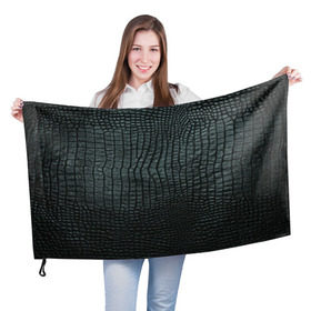 Флаг 3D с принтом Кожа крокодила , 100% полиэстер | плотность ткани — 95 г/м2, размер — 67 х 109 см. Принт наносится с одной стороны | кожа | кожа крокодила