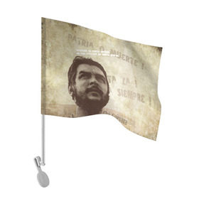 Флаг для автомобиля с принтом Че Гевара , 100% полиэстер | Размер: 30*21 см | о.м.с.к. | че | че гевара