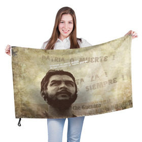 Флаг 3D с принтом Че Гевара , 100% полиэстер | плотность ткани — 95 г/м2, размер — 67 х 109 см. Принт наносится с одной стороны | о.м.с.к. | че | че гевара