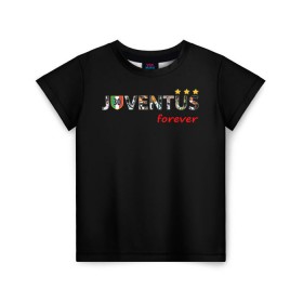 Детская футболка 3D с принтом JUVENTUS , 100% гипоаллергенный полиэфир | прямой крой, круглый вырез горловины, длина до линии бедер, чуть спущенное плечо, ткань немного тянется | juventus | италия | футбол | ювентус