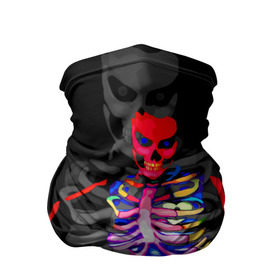 Бандана-труба 3D с принтом Скелет , 100% полиэстер, ткань с особыми свойствами — Activecool | плотность 150‒180 г/м2; хорошо тянется, но сохраняет форму | bodyart | faceart | helloween | аквагрим | боди арт | бодиарт | замок | ключ | неоновый | свет | сердце | скелет | фейсарт | хэллоуин | череп