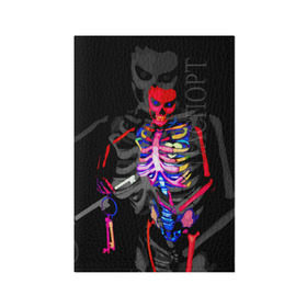 Обложка для паспорта матовая кожа с принтом Скелет , натуральная матовая кожа | размер 19,3 х 13,7 см; прозрачные пластиковые крепления | bodyart | faceart | helloween | аквагрим | боди арт | бодиарт | замок | ключ | неоновый | свет | сердце | скелет | фейсарт | хэллоуин | череп