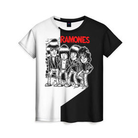 Женская футболка 3D с принтом Ramones 1 , 100% полиэфир ( синтетическое хлопкоподобное полотно) | прямой крой, круглый вырез горловины, длина до линии бедер | joey ramone | punk | джоуи рамон | панк | рамонез | рамонес