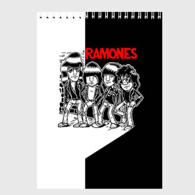 Скетчбук с принтом Ramones 1 , 100% бумага
 | 48 листов, плотность листов — 100 г/м2, плотность картонной обложки — 250 г/м2. Листы скреплены сверху удобной пружинной спиралью | joey ramone | punk | джоуи рамон | панк | рамонез | рамонес