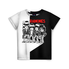 Детская футболка 3D с принтом Ramones 1 , 100% гипоаллергенный полиэфир | прямой крой, круглый вырез горловины, длина до линии бедер, чуть спущенное плечо, ткань немного тянется | joey ramone | punk | джоуи рамон | панк | рамонез | рамонес