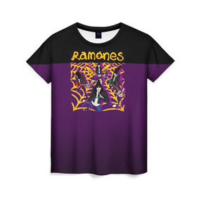 Женская футболка 3D с принтом Ramones 4 , 100% полиэфир ( синтетическое хлопкоподобное полотно) | прямой крой, круглый вырез горловины, длина до линии бедер | joey ramone | punk | джоуи рамон | панк | рамонез | рамонес