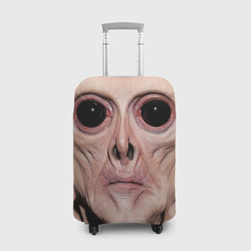 Чехол для чемодана 3D с принтом Пришелец , 86% полиэфир, 14% спандекс | двустороннее нанесение принта, прорези для ручек и колес | взгляд | вселенная | инопланетянин | космос | пришелец
