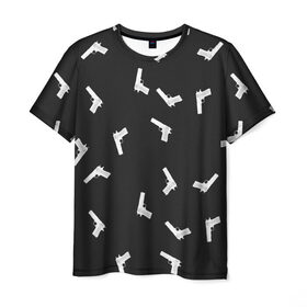 Мужская футболка 3D с принтом Пистолеты , 100% полиэфир | прямой крой, круглый вырез горловины, длина до линии бедер | автоматы | мода | оружие | пистолеты | пушки