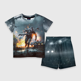 Детский костюм с шортами 3D с принтом Battlefield ,  |  | Тематика изображения на принте: battlefield | батла | батлфилд | игра