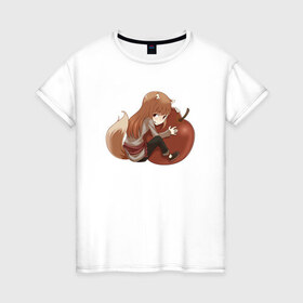 Женская футболка хлопок с принтом Spice and Wolf , 100% хлопок | прямой крой, круглый вырез горловины, длина до линии бедер, слегка спущенное плечо | 