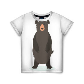 Детская футболка 3D с принтом Мишаня , 100% гипоаллергенный полиэфир | прямой крой, круглый вырез горловины, длина до линии бедер, чуть спущенное плечо, ткань немного тянется | животные | медведь | миша | мишка