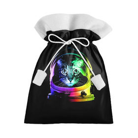 Подарочный 3D мешок с принтом Кот космонавт , 100% полиэстер | Размер: 29*39 см | астронавт | звезды | космокот | космонавт | космос | кот | радуга