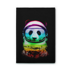 Обложка для автодокументов с принтом Панда космонавт , натуральная кожа |  размер 19,9*13 см; внутри 4 больших “конверта” для документов и один маленький отдел — туда идеально встанут права | астронавт | звезды | космонавт | космос | панда | радуга