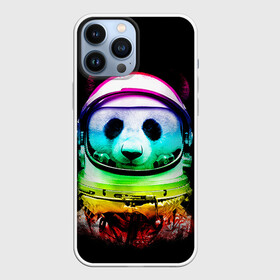 Чехол для iPhone 13 Pro Max с принтом Панда космонавт ,  |  | Тематика изображения на принте: астронавт | звезды | космонавт | космос | панда | радуга