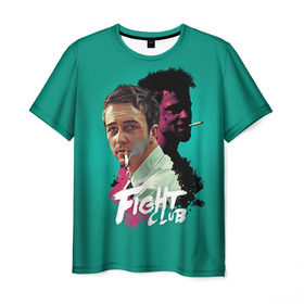 Мужская футболка 3D с принтом FIGHT CLUB , 100% полиэфир | прямой крой, круглый вырез горловины, длина до линии бедер | fight club | бойцовский клуб | бредд питт | питт