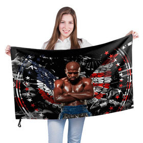 Флаг 3D с принтом Бокс , 100% полиэстер | плотность ткани — 95 г/м2, размер — 67 х 109 см. Принт наносится с одной стороны | боксер | флойд мейвезер