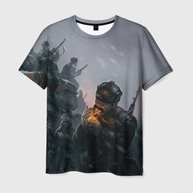 Мужская футболка 3D с принтом Солдаты , 100% полиэфир | прямой крой, круглый вырез горловины, длина до линии бедер | 9 мая | великая отечественная | великая отечественная война | вов | день победы | победа | солдаты