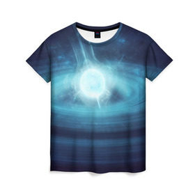 Женская футболка 3D с принтом Пульсар , 100% полиэфир ( синтетическое хлопкоподобное полотно) | прямой крой, круглый вырез горловины, длина до линии бедер | космос
