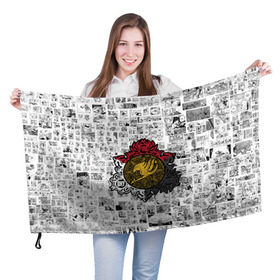 Флаг 3D с принтом Fairy Tail - Fire & Sky & Iron , 100% полиэстер | плотность ткани — 95 г/м2, размер — 67 х 109 см. Принт наносится с одной стороны | fairy | tail | грей | лого | логотип | люси | нацу | эрза