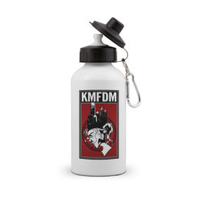 Бутылка спортивная с принтом KMFDM 2013 , металл | емкость — 500 мл, в комплекте две пластиковые крышки и карабин для крепления | industrial | город | крик