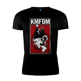 Мужская футболка премиум с принтом KMFDM 2013 , 92% хлопок, 8% лайкра | приталенный силуэт, круглый вырез ворота, длина до линии бедра, короткий рукав | industrial | город | крик