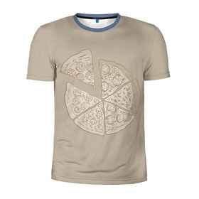 Мужская футболка 3D спортивная с принтом Пицца , 100% полиэстер с улучшенными характеристиками | приталенный силуэт, круглая горловина, широкие плечи, сужается к линии бедра | грибы | еда | колбаса | кусок | пицца | помидоры