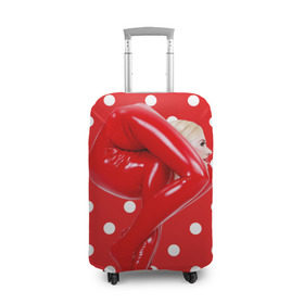 Чехол для чемодана 3D с принтом Гибкость , 86% полиэфир, 14% спандекс | двустороннее нанесение принта, прорези для ручек и колес | белый | германия | гибкость | горошек | девушка | красный | латекс | юлия гюнтель