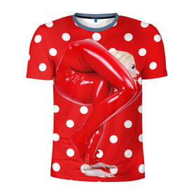 Мужская футболка 3D спортивная с принтом Гибкость , 100% полиэстер с улучшенными характеристиками | приталенный силуэт, круглая горловина, широкие плечи, сужается к линии бедра | белый | германия | гибкость | горошек | девушка | красный | латекс | юлия гюнтель