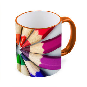 Кружка 3D с принтом Карандаши , керамика | ёмкость 330 мл | карандаш | радуга | разноцветная | цветная