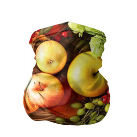 Бандана-труба 3D с принтом Фрукты , 100% полиэстер, ткань с особыми свойствами — Activecool | плотность 150‒180 г/м2; хорошо тянется, но сохраняет форму | зелень | натюрморт | плоды | фрукты | яблоки | ягоды