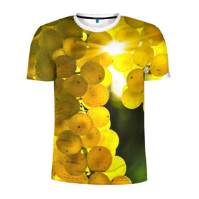 Мужская футболка 3D спортивная с принтом Виноград , 100% полиэстер с улучшенными характеристиками | приталенный силуэт, круглая горловина, широкие плечи, сужается к линии бедра | виноград | виноградник | лоза | лучи | солнце | ягоды