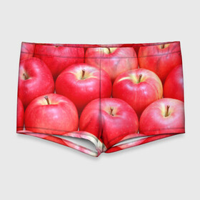 Мужские купальные плавки 3D с принтом Яблоки , Полиэстер 85%, Спандекс 15% |  | красные | плоды | уражай | фрукты | яблоки