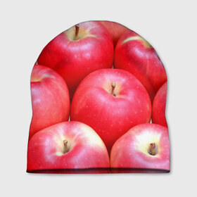 Шапка 3D с принтом Яблоки , 100% полиэстер | универсальный размер, печать по всей поверхности изделия | красные | плоды | уражай | фрукты | яблоки