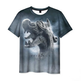 Мужская футболка 3D с принтом Викинги , 100% полиэфир | прямой крой, круглый вырез горловины, длина до линии бедер | vikings | викинги