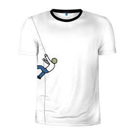 Мужская футболка 3D спортивная с принтом Скалолаз , 100% полиэстер с улучшенными характеристиками | приталенный силуэт, круглая горловина, широкие плечи, сужается к линии бедра | рисунок | скалолаз | человечки