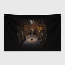 Флаг-баннер с принтом Vikings Рагнар Лодброк , 100% полиэстер | размер 67 х 109 см, плотность ткани — 95 г/м2; по краям флага есть четыре люверса для крепления | vikings | викинги | рагнар лодброк