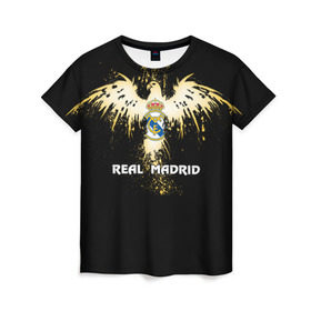 Женская футболка 3D с принтом Real Madrid , 100% полиэфир ( синтетическое хлопкоподобное полотно) | прямой крой, круглый вырез горловины, длина до линии бедер | real madrid | реал мадрид