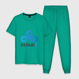 Мужская пижама хлопок с принтом Cloud9 , 100% хлопок | брюки и футболка прямого кроя, без карманов, на брюках мягкая резинка на поясе и по низу штанин
 | cld9