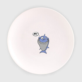 Тарелка с принтом Акула , фарфор | диаметр - 210 мм
диаметр для нанесения принта - 120 мм | hi | shark | привет