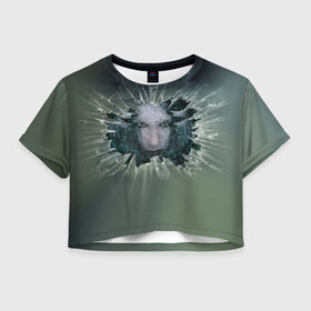 Женская футболка 3D укороченная с принтом Мэрилин Мэнсон , 100% полиэстер | круглая горловина, длина футболки до линии талии, рукава с отворотами | marilyn manson мэрилин мэнсон | музыка | рок | шок рокер