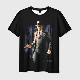 Мужская футболка 3D с принтом L.A. Noire , 100% полиэфир | прямой крой, круглый вырез горловины, длина до линии бедер | los angeles | лос анджелес | нуар