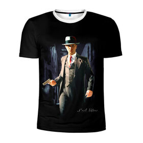 Мужская футболка 3D спортивная с принтом L.A. Noire , 100% полиэстер с улучшенными характеристиками | приталенный силуэт, круглая горловина, широкие плечи, сужается к линии бедра | los angeles | лос анджелес | нуар