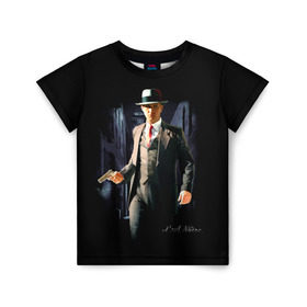 Детская футболка 3D с принтом L.A. Noire , 100% гипоаллергенный полиэфир | прямой крой, круглый вырез горловины, длина до линии бедер, чуть спущенное плечо, ткань немного тянется | los angeles | лос анджелес | нуар