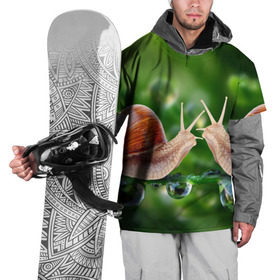 Накидка на куртку 3D с принтом Улитки , 100% полиэстер |  | зеленая | любовь | природа | улитка