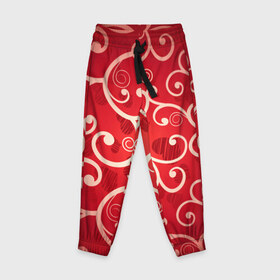 Детские брюки 3D с принтом Background , 100% полиэстер | манжеты по низу, эластичный пояс регулируется шнурком, по бокам два кармана без застежек, внутренняя часть кармана из мелкой сетки | hearts | red | romantic | valentine | прикольные | сердечки | фон
